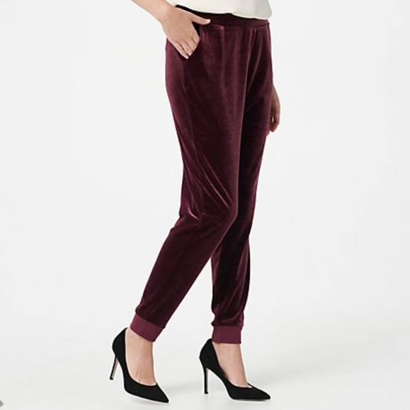 Roaman's Pants - Roamans Velour Pants Joggers Shiny